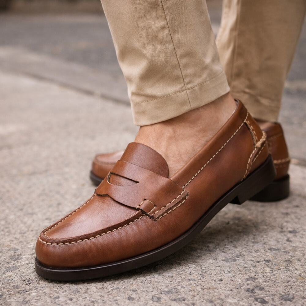 Cole Haan Men's VTG SZ 8.5 Penny Loafer in Brown Made In Brazil 90's Y2K C01648
